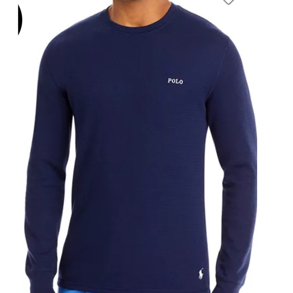 POLO Ralph Lauren Embroidered Logo Long Sleeve Sleep Tee, 1XT - Picture 1 of 13